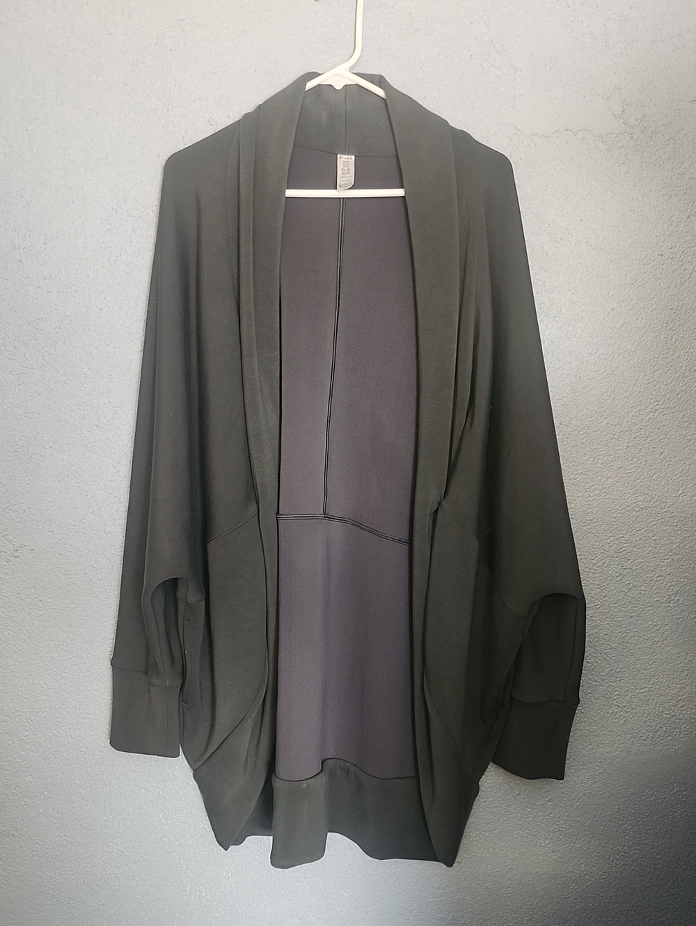 SPANX Olive Green Open-Front Draped Cardigan